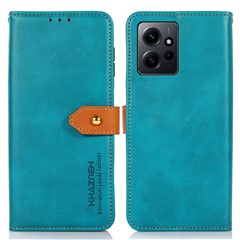 KHAZNEH For Xiaomi Redmi Note 12 4G PU Leather Cowhide Texture Phone Case Wallet Stand Phone Cover - Blue