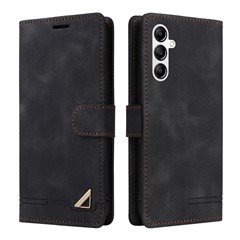 007 Series For Samsung Galaxy A54 5G Leather Wallet Cover Skin-touch Flip Stand Phone Case - Black
