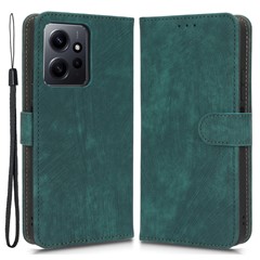 For Xiaomi Redmi Note 12 4G PU Leather Wallet Flip Case RFID Blocking Stand Phone Cover with Strap - Green