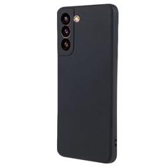 For Samsung Galaxy S21+ 5G Fiber Lining Back Shell TPU Case Rubberized Cell Phone Cover - Black