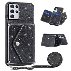  crazy horse texture leather card holder case Stand for Amazon Fire Phone - Black