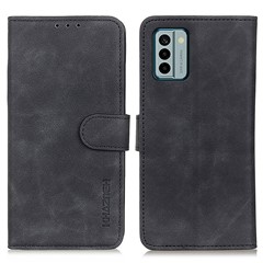 KHAZNEH For Nokia G22 Retro Texture Phone Leather Case Wallet Stand Protective Cover - Black
