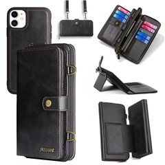  crazy horse texture leather card holder case Stand for Amazon Fire Phone - Black