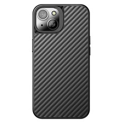 For iPhone 14 Aramid Fiber Fiber TPU Magnetic Anti-scratch Back Cover Anti-fingerprint Phone Case