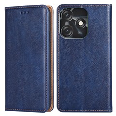 For TECNO Spark 10C 4G Leather Wallet Case Flip Stand Magnetic Closing Phone Cover - Blue