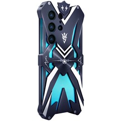 For Samsung Galaxy S23 Ultra Armor Phone Case Aluminum Alloy Drop Protection Cover - Black