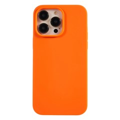 Liquid Silicone Phone Case for iPhone 14 Pro Max Scratch Proof Slim Phone Cover with Soft Lining - Orange