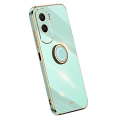 XINLI For Honor X50i 5G / 90 Lite 5G Phone TPU Case Ring Kickstand Electroplating Phone Cover - Cyan