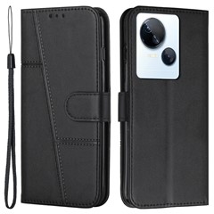  crazy horse texture leather card holder case Stand for Amazon Fire Phone - Black