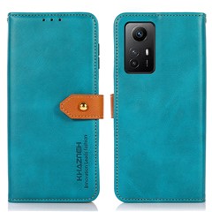 KHAZNEH For Xiaomi Redmi Note 12S 4G Anti-Fingerprint PU Leather Phone Cover Cowhide Texture Stand Case Wallet - Blue