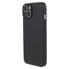 For iPhone 13 mini Rubberized TPU Case Fiber Lining Scratch Resistant Phone Cover - Black