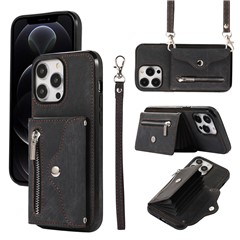  crazy horse texture leather card holder case Stand for Amazon Fire Phone - Black