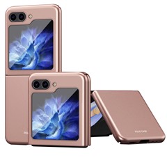 For Samsung Galaxy Z Flip5 5G Skin-Touch Hard PC Phone Case Rubberized Finish Protective Cover - Rose Gold