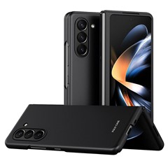 For Samsung Galaxy Z Fold5 5G Rubberized Hard PC Phone Case Skin-Touch Shockproof Cover - Black