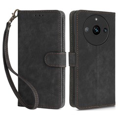 For Realme 11 Pro 5G / 11 Pro+ 5G Phone Cover RFID Blocking Wallet Leather Case with Foldable Stand - Black