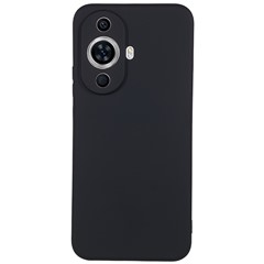For Huawei nova 11 Pro / nova 11 Ultra TPU Phone Case Candy Color Fiber Lining Rubberized Phone Cover - Black