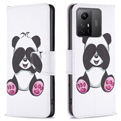 For Xiaomi Redmi Note 12S 4G Pattern Printing Phone Case PU Leather Stand Wallet Flip Cover - Panda