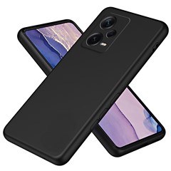 For Xiaomi Redmi Note 12 Pro+ 5G 2.2mm Rubberized Phone Case Anti-scratch Fiber Lining TPU Cover - Black