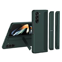 For Samsung Galaxy Z Fold5 5G Rubberized Phone Cover  Kickstand Hard PC Phone Case with Pen and Pen Holder - Green