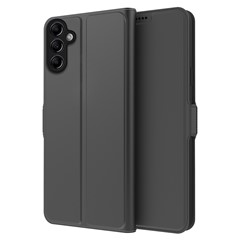 For Samsung Galaxy A34 5G Card Holder PU Leather Phone Case Foldable Stand Phone Cover - Black