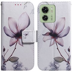 For Motorola Edge 40 5G Folio PU Leather Case Pattern Printing Wallet Stand Phone Cover - Pink Flower