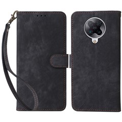 For Xiaomi Poco F2 Pro / Redmi K30 Pro / K30 Pro Zoom / K30 Ultra Scratch Proof Cover RFID Blocking Wallet Leather Stand Case with Strap - Black