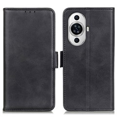 For Huawei nova 11 Pro / nova 11 Ultra Wallet Case Cowhide Texture PU Leather Phone Stand Cover - Black