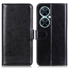 For Huawei nova 11i / Enjoy 60 Pro / Maimang 20 Phone Leather Case Stand Wallet Crazy Horse Texture Cover - Black
