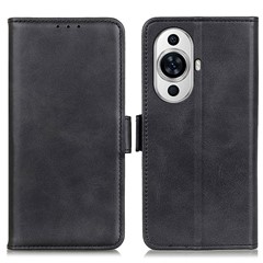For Huawei nova 11 / nova 12s 4G / nova 12 Lite 4G Dustproof Cell Phone Cover Cowhide Texture PU Leather Wallet Stand Phone Case Shell - Black