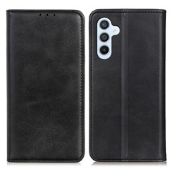 Split Leather Case for Samsung Galaxy S23 FE Stand Wallet Magnetic Flip Phone Cover - Black