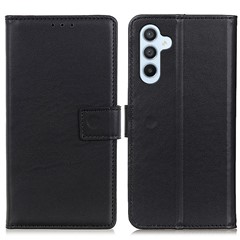For Samsung Galaxy S23 FE Textured PU Leather Flip Cover Stand Shockproof Wallet Phone Case - Black
