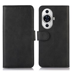 For Huawei nova 11 / nova 12s 4G / nova 12 Lite 4G Cell Phone Stand Wallet Case Cowhide Texture PU Leather Phone Cover - Black
