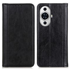 For Huawei nova 11 / nova 12s 4G / nova 12 Lite 4G Phone Wallet Case Litchi Texture Split Leather Phone Cover with Stand - Black