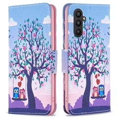 PU Leather Case for Samsung Galaxy A25 5G (Global) (161.0 x 76.5 x 8.3mm) Wallet Stand Cover - Two Owls