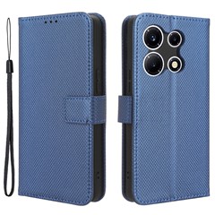 For Infinix Note 30 VIP 5G X6710 PU Leather Cell Phone Case Diamond Texture Wallet Stand Cover - Blue