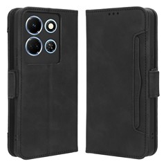 For Infinix Note 30 4G / X6833B / X6716B Anti-Scratch PU Leather Case Wallet Phone Stand Cover with Multiple Card Slots - Black