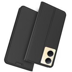 For vivo V29 Lite 5G Card Slot PU Leather Flip Phone Cover Stand Shell Full Protection Phone Case - Black
