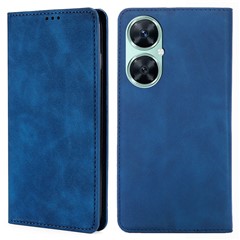 For Huawei Enjoy 60 Pro / nova 11i / Maimang 20 Card Holder PU Leather Phone Case Skin-touch Phone Stand Cover - Blue