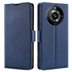 For Realme 11 Pro 5G / 11 Pro+ 5G Card Slot PU Leather Shockproof Cover Stable Stand Phone Case - Blue