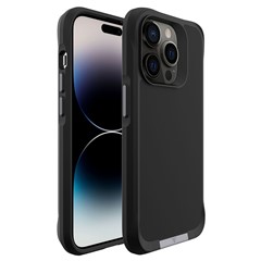 Taurustar Series Kickstand Cover for iPhone 14 Pro Max , Microfiber Lining PC+TPU Phone Case - Black