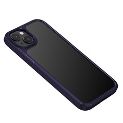 Defense Armor Series for iPhone 14 Plus Clear Phone Shell TPU + PC Drop-Proof Phone Cover - Dark Purple