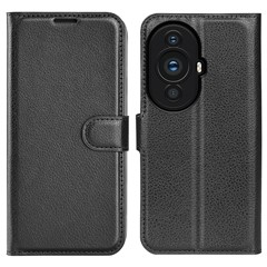 For Huawei nova 11 / nova 12s 4G / nova 12 Lite 4G Wallet Cover Litchi Texture Anti-Scratch Shell Stand Mobile Phone PU Leather Case - Black