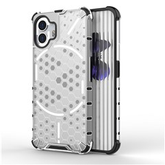 For Nothing Phone (2) Honeycomb Texture Phone Case TPU+PC Drop-proof Back Cover - Grey