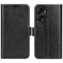 For Honor 90 Lite 5G / X50i 5G Crazy Horse Texture Anti-scratch Phone Wallet Case PU Leather Stand Cover - Black
