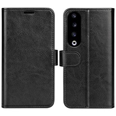 For Honor 90 Pro Crazy Horse Texture Phone Wallet Case PU Leather Anti-scratch Stand Cover - Black