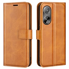 For Oppo A1 5G / A98 5G PU Leather Wallet Stand Protective Case Calf Texture Phone Cover - Yellow