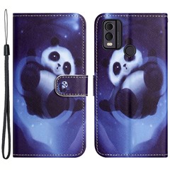 For Nokia C32 / C22 PU Leather Wallet Phone Case 3D Pattern Printing Phone Stand Cover - Panda