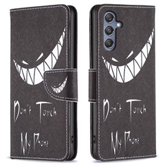 For Samsung Galaxy F34 5G / M34 5G PU Leather Pattern Printing Phone Case Wallet Stand Anti-drop Cover - Don't Touch My Phone