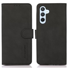 KHAZNEH For Samsung Galaxy F34 5G / M34 5G Wallet Phone Cover Textured PU Leather Stand Anti-drop Case - Black