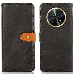 KHAZNEH For Huawei nova Y91 4G / Enjoy 60X PU Leather Case Cowhide Texture Stand Wallet Phone Cover - Black